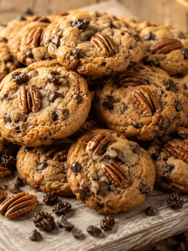 Chocolate Chip Pecan Cookies with a Raisin Twist