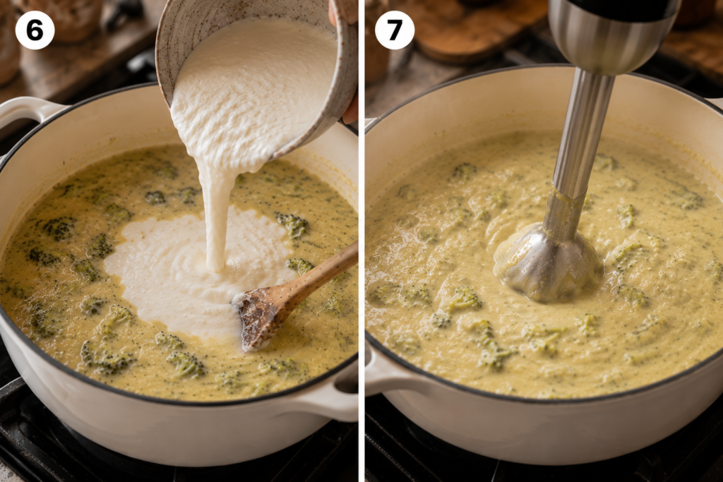 best high protein broccoli cheddar soup stage 3