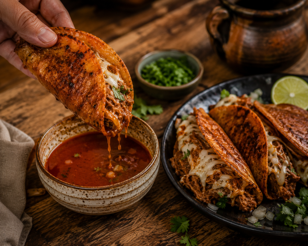 chicken birria tacos final image