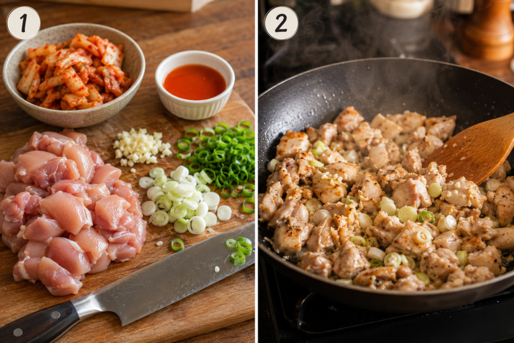 Kimchi Chicken Fried Rice stage 1