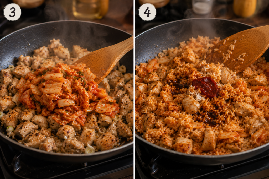 Kimchi Chicken Fried Rice stage 2