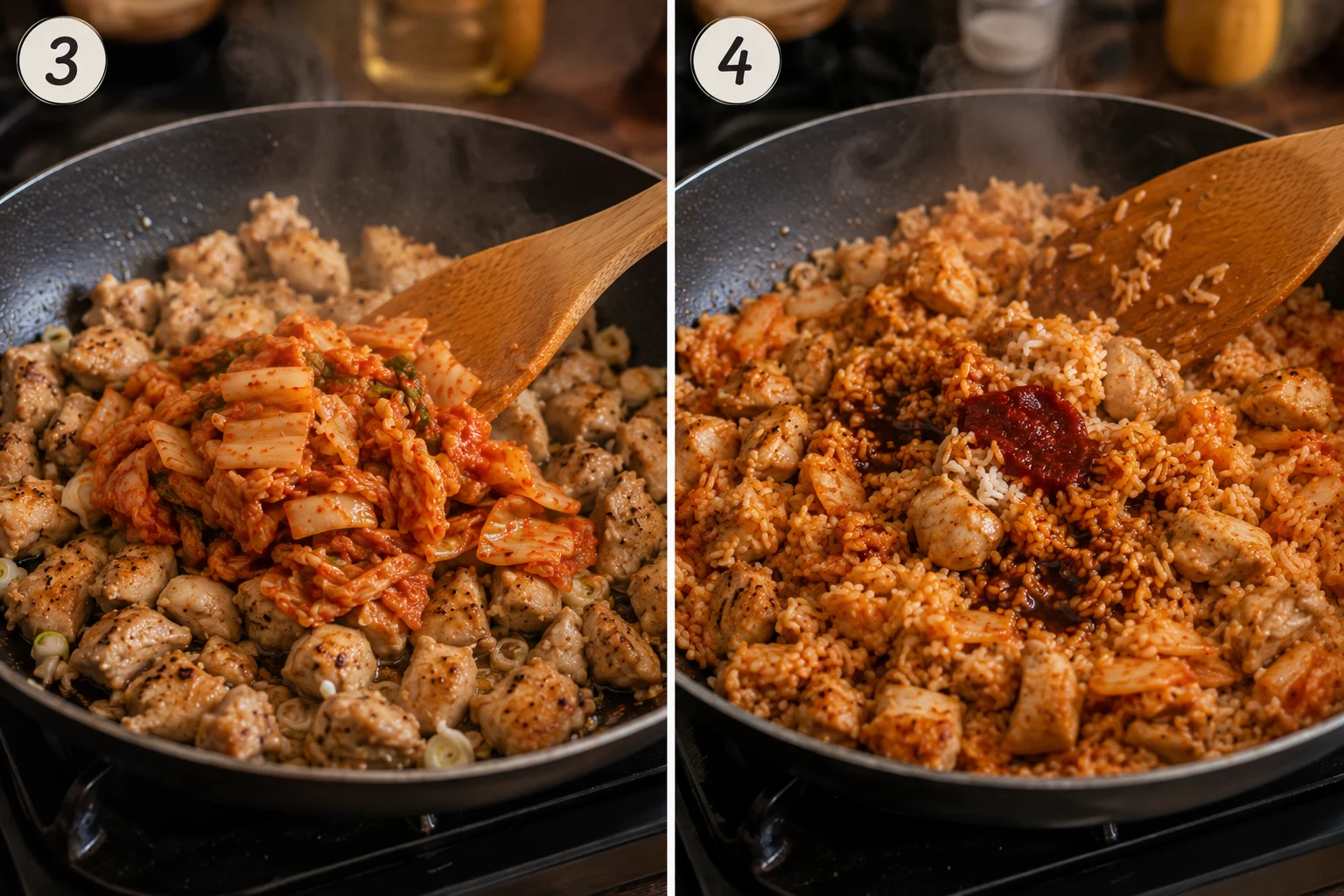 kimchi chicken fried rice stage 2