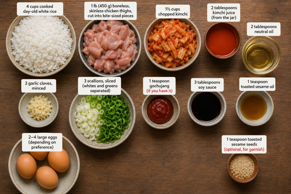 Kimchi Chicken Fried Rice recipe