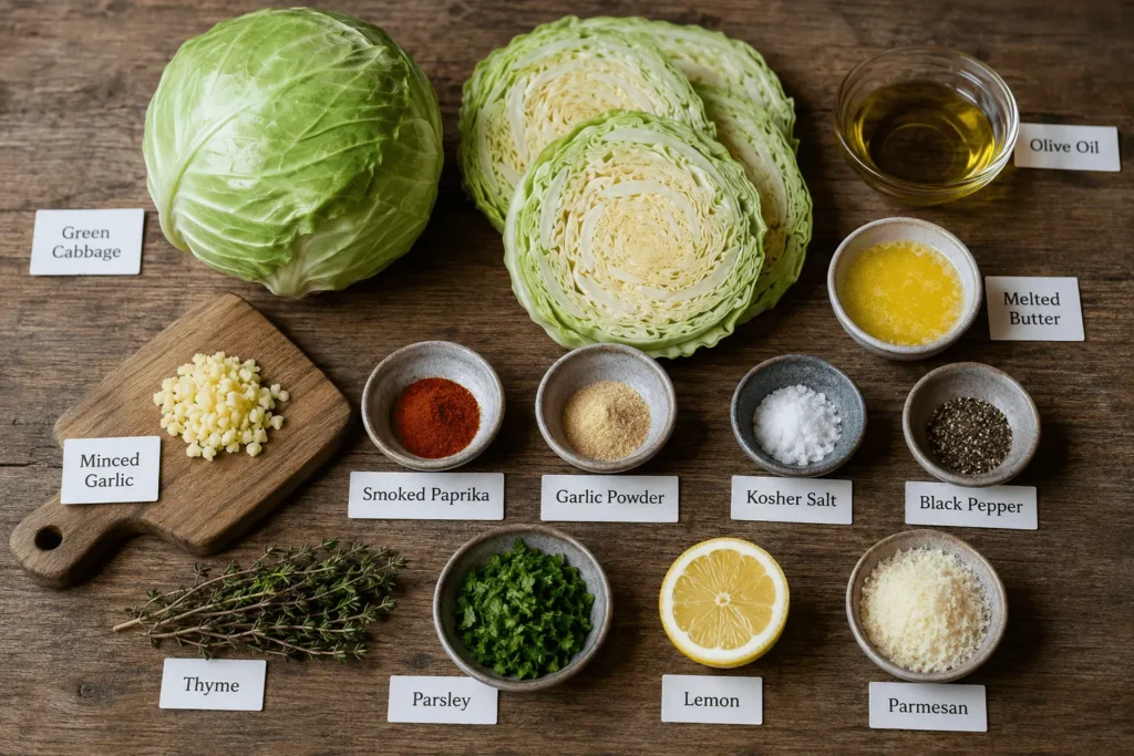Blistered Cabbage Steaks recipe