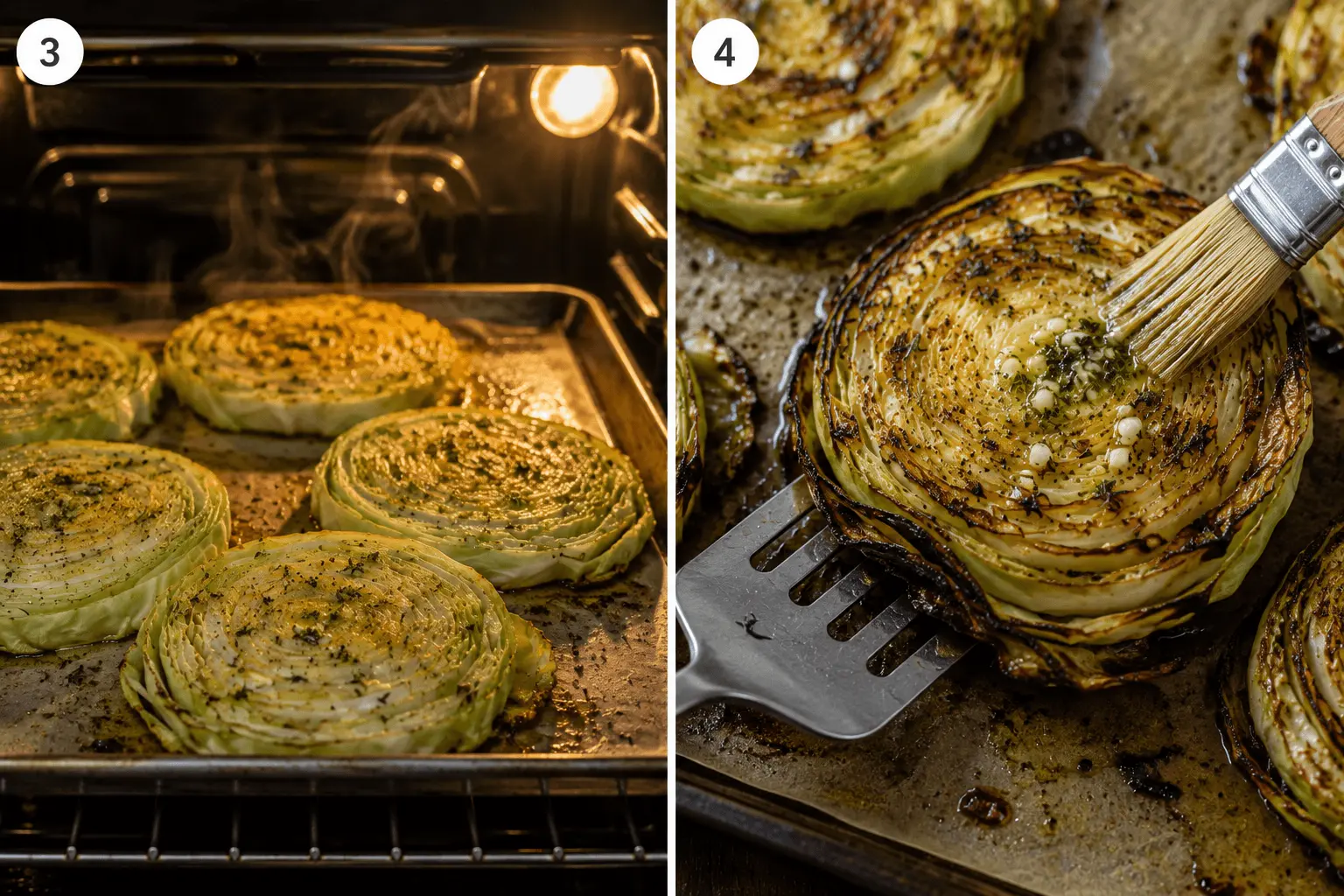 Blistered Cabbage Steaks stage 2