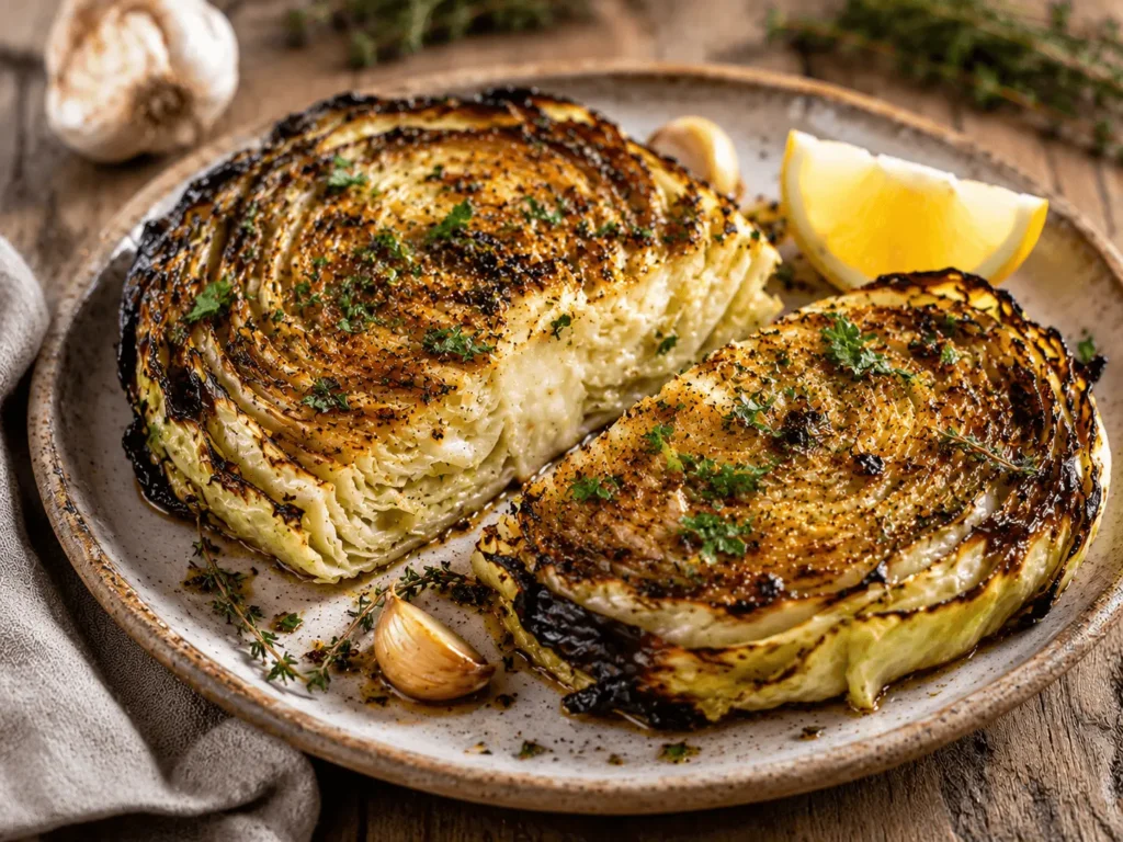 Blistered Cabbage Steaks final image