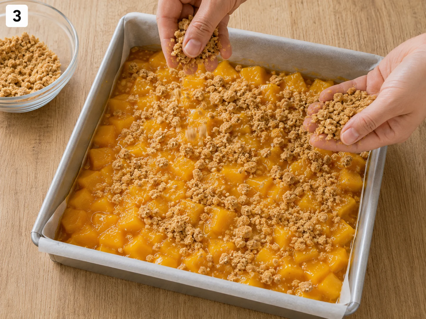peach crumb bars stage 3