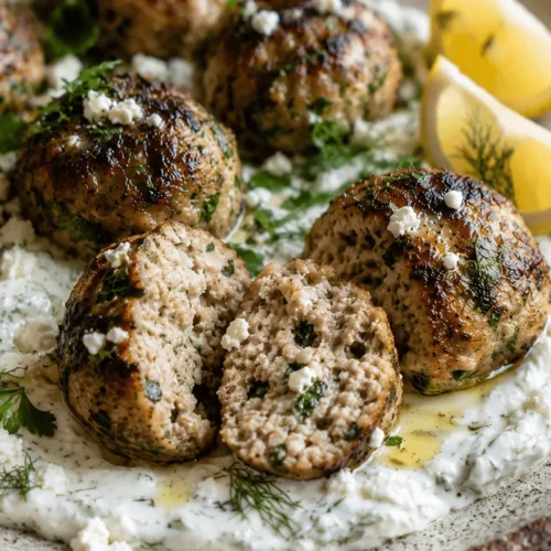 greek chicken meatballs final image