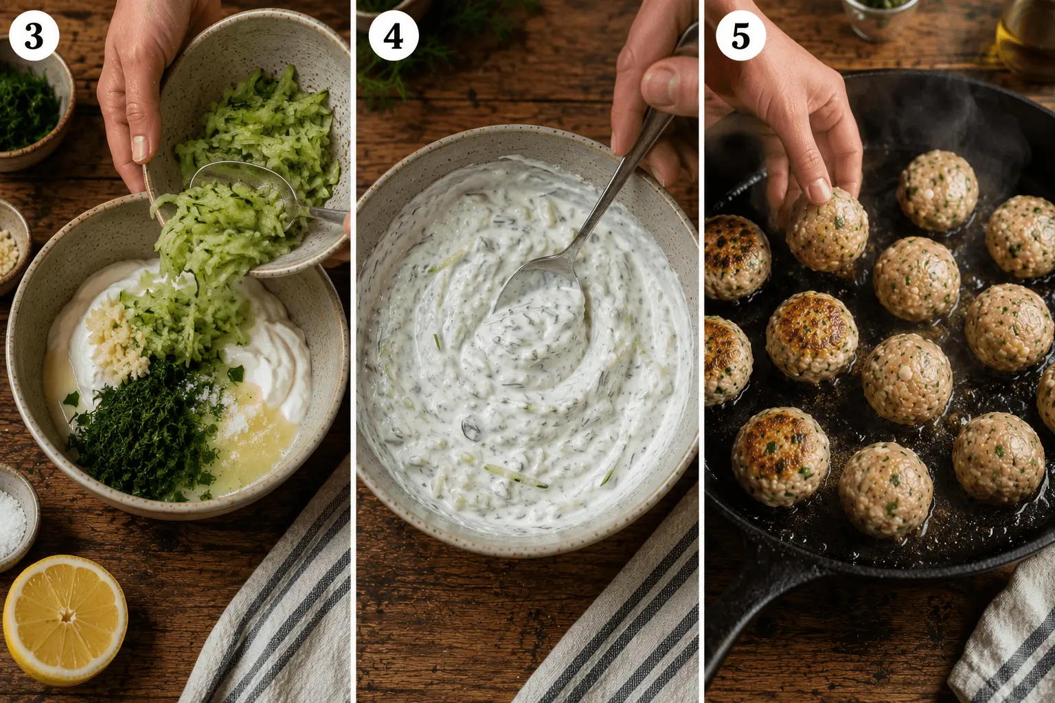 greek chicken meatballs stage 2