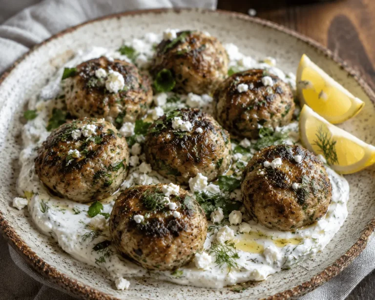 greek chicken meatballs main image