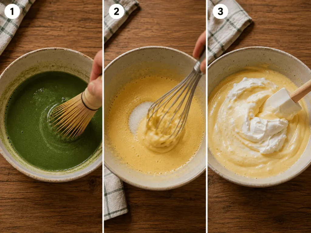 Matcha Tiramisu Recipe stage 1