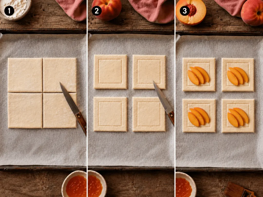 peach puff pastry stage 1