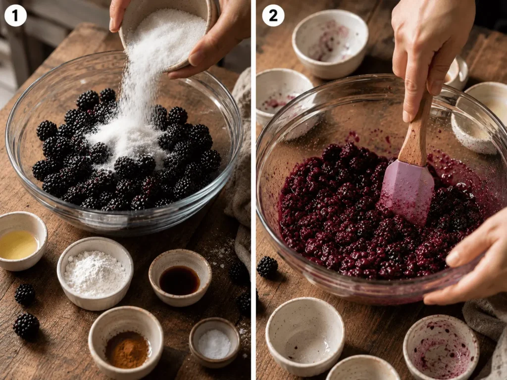 blackberry crumble recipe stage 1