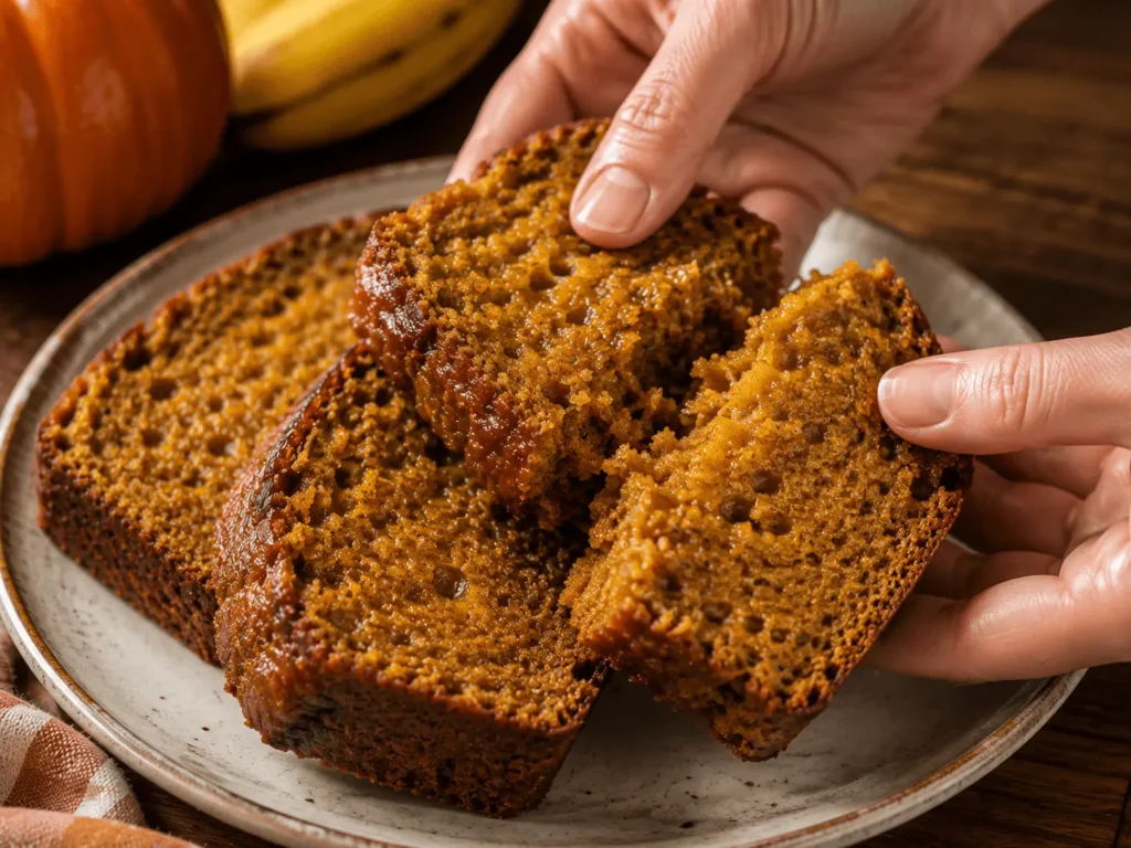 pumpkin banana bread final image