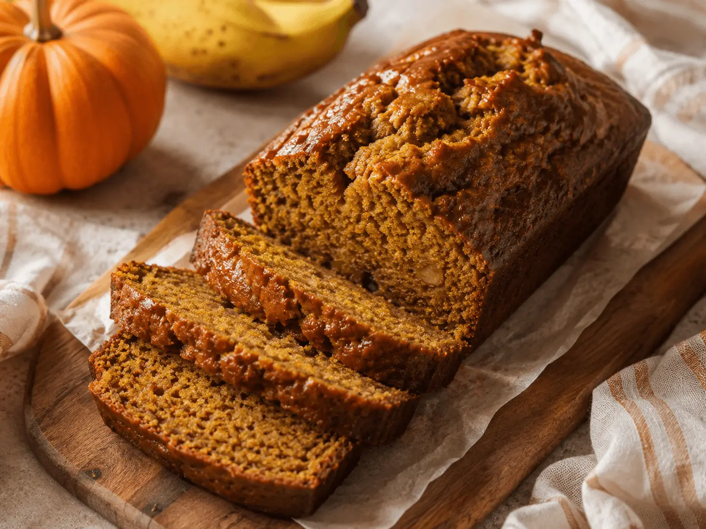 pumpkin banana bread main image
