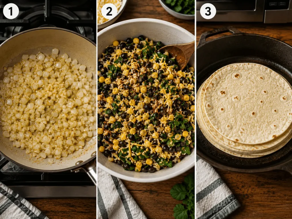 vegetarian enchiladas stage 1