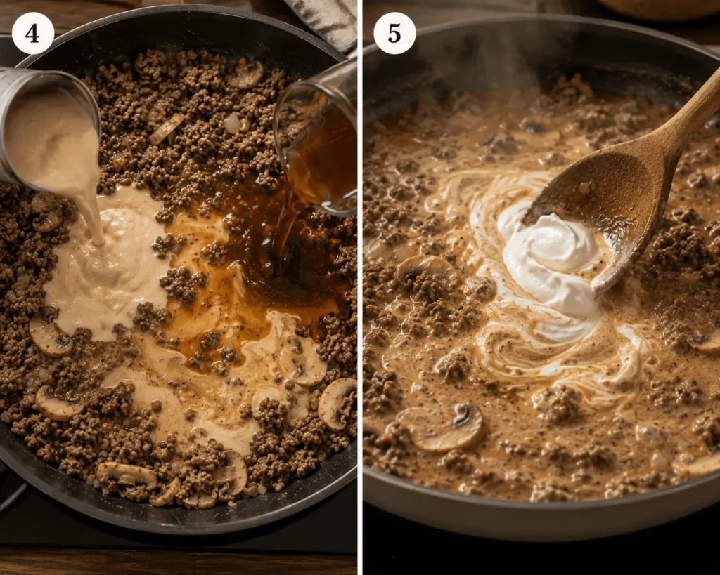 beef stroganoff with cream of mushroom soup stage 2
