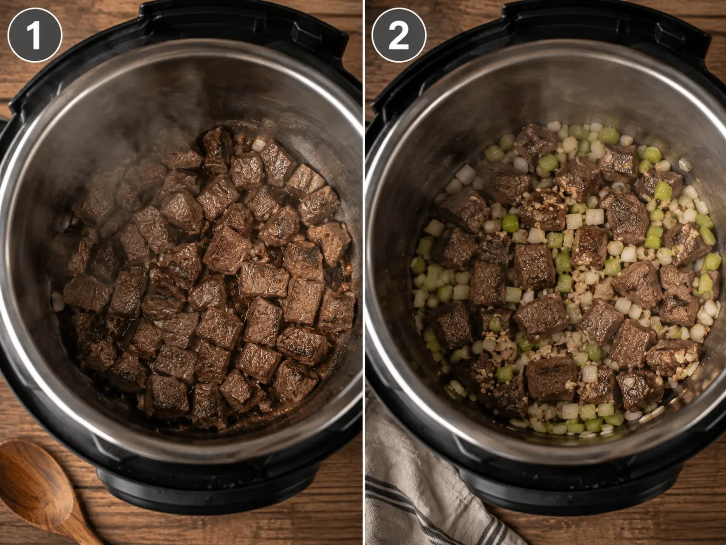 beef stew instant pot stage 1