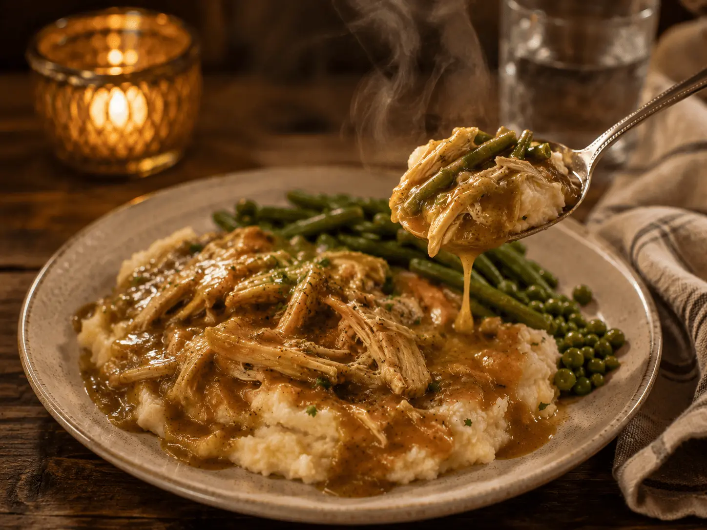 crockpot chicken and gravy recipe final image