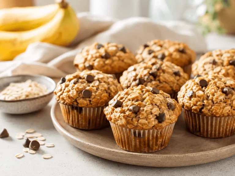 oatmeal chocolate chip banana muffins main image