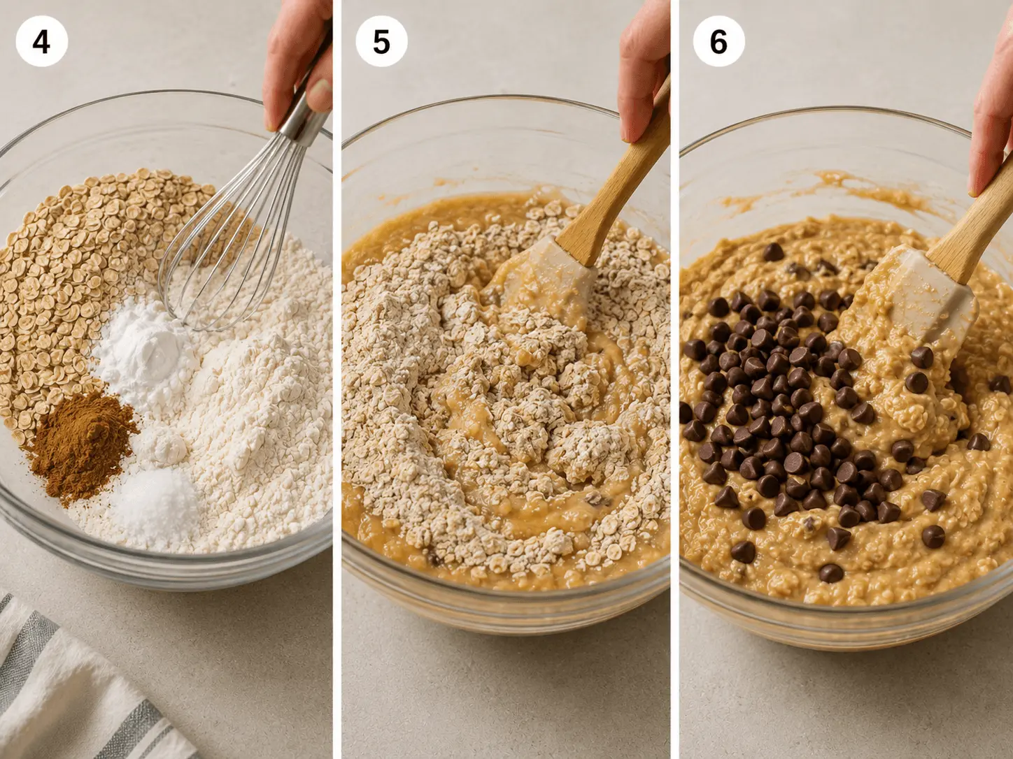 oatmeal chocolate chip banana muffins stage 2