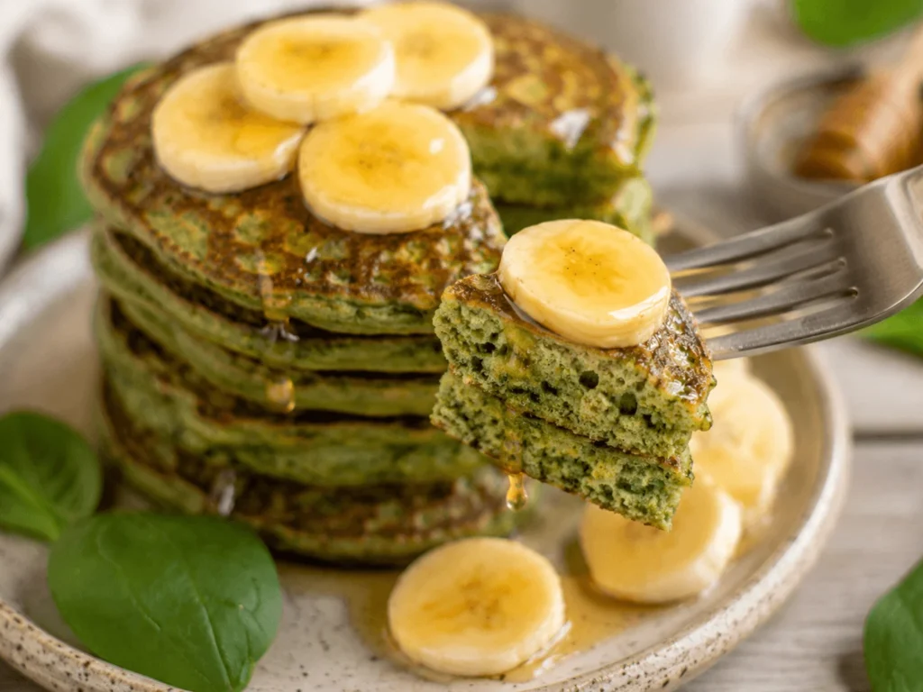 spinach banana pancakes final image