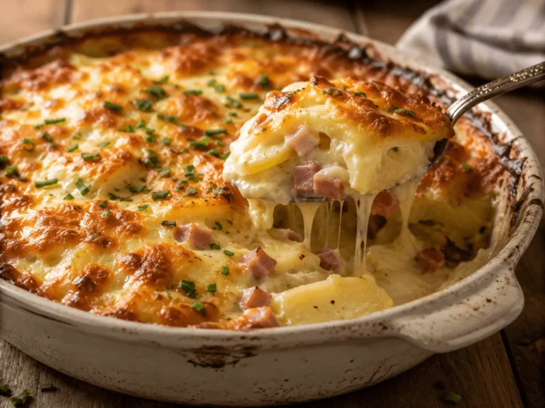 cheesy scalloped potatoes with ham main image