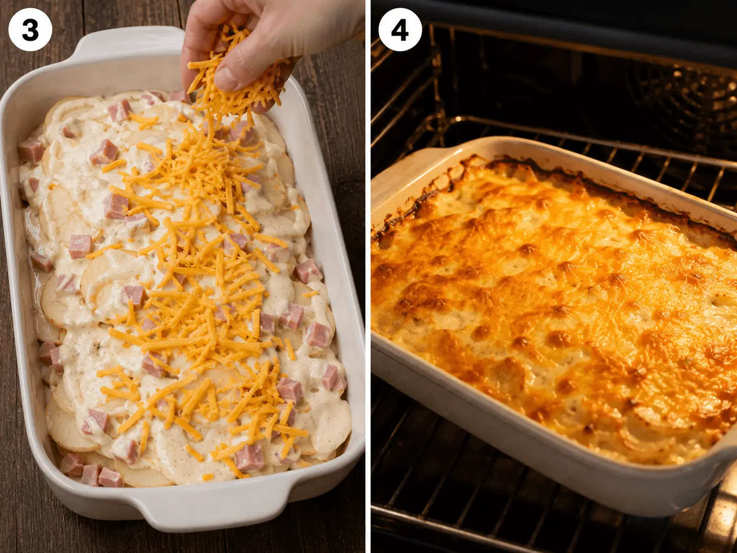 cheesy scalloped potatoes with ham stage 2