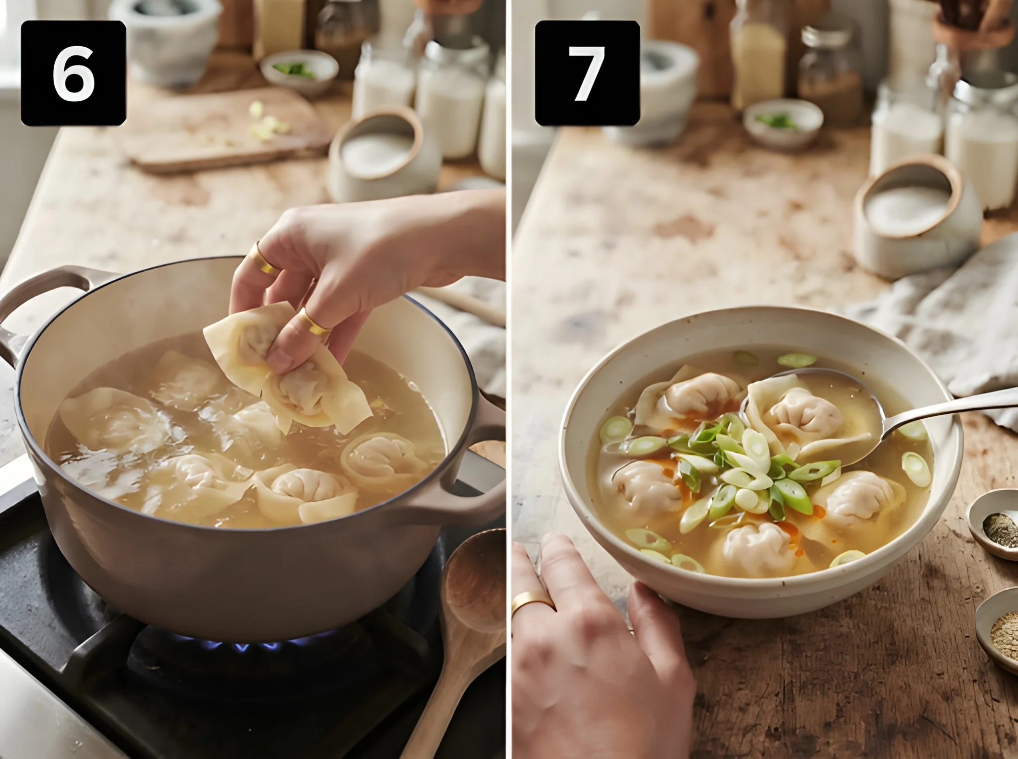 wonton soup recipe Cook the Wontons
