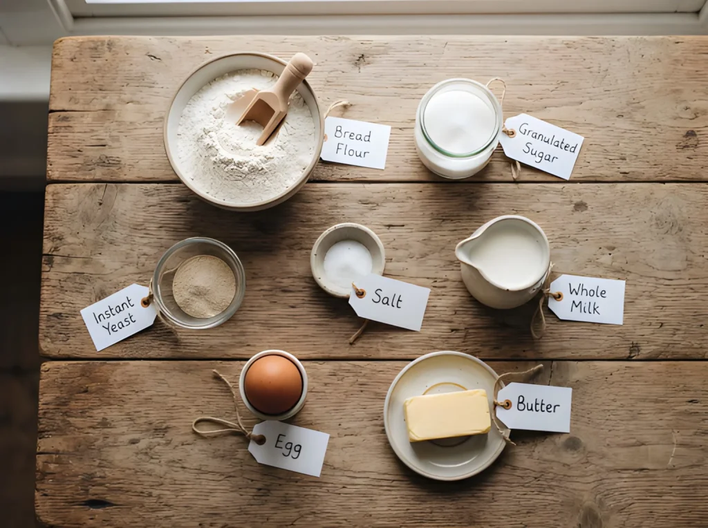 milk bread recipe Ingredients