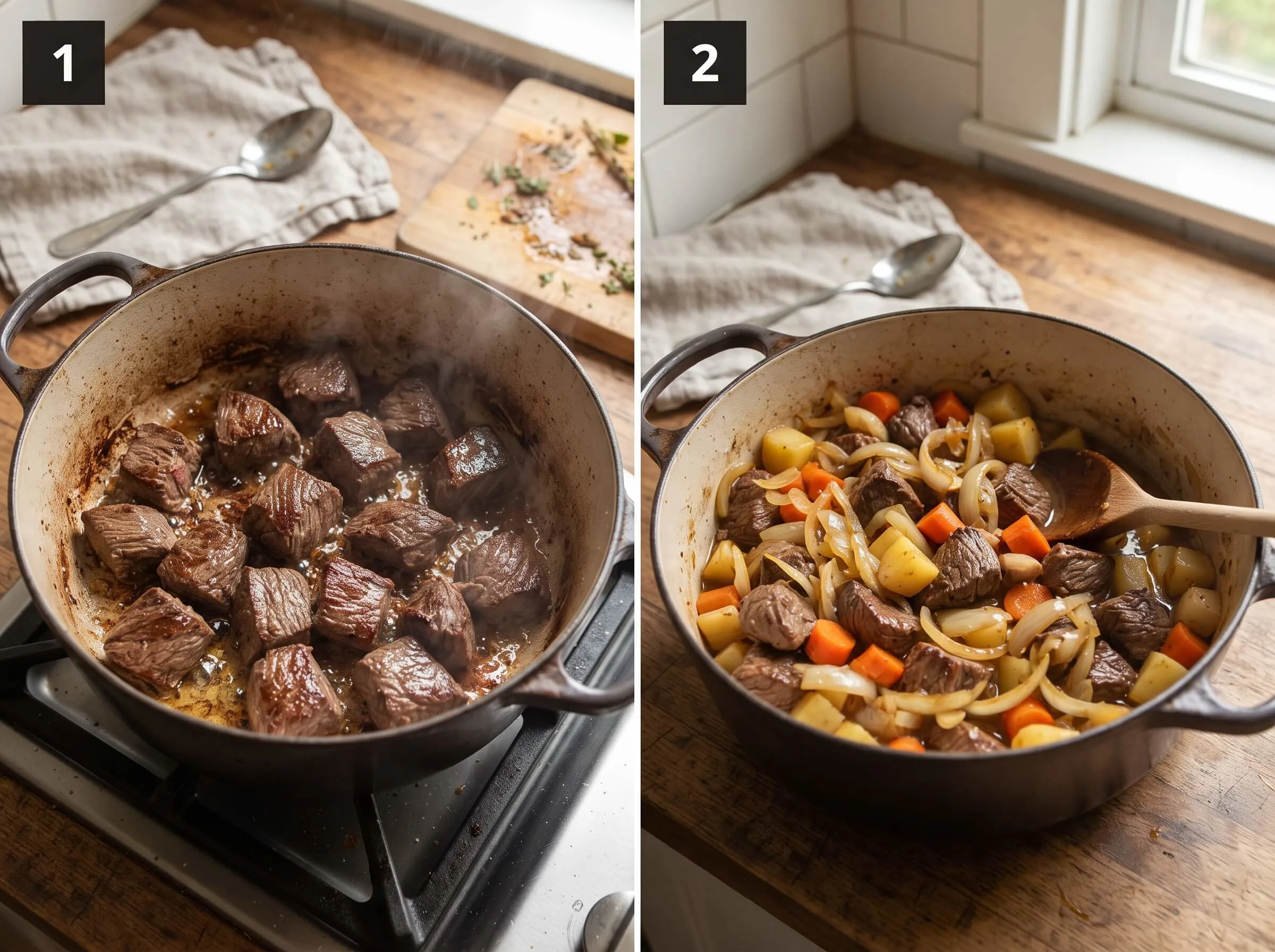 japanese curry recipe Brown the Protein and Vegetables
