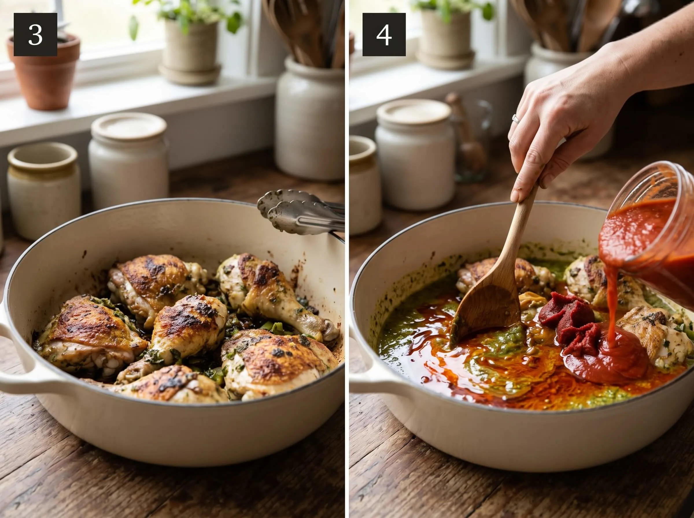 pollo guisado recipe Brown the Chicken and Build the Sauce