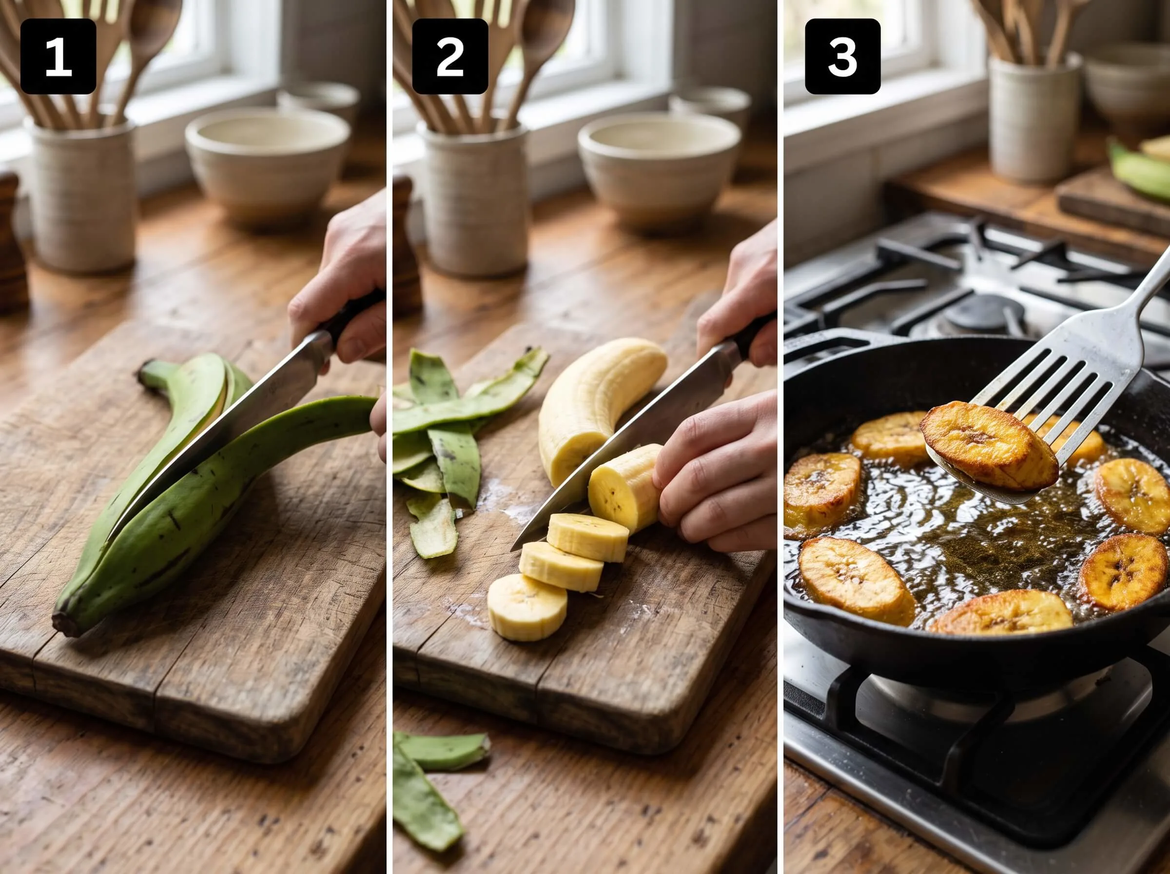 mofongo recipe Prepare the Plantains