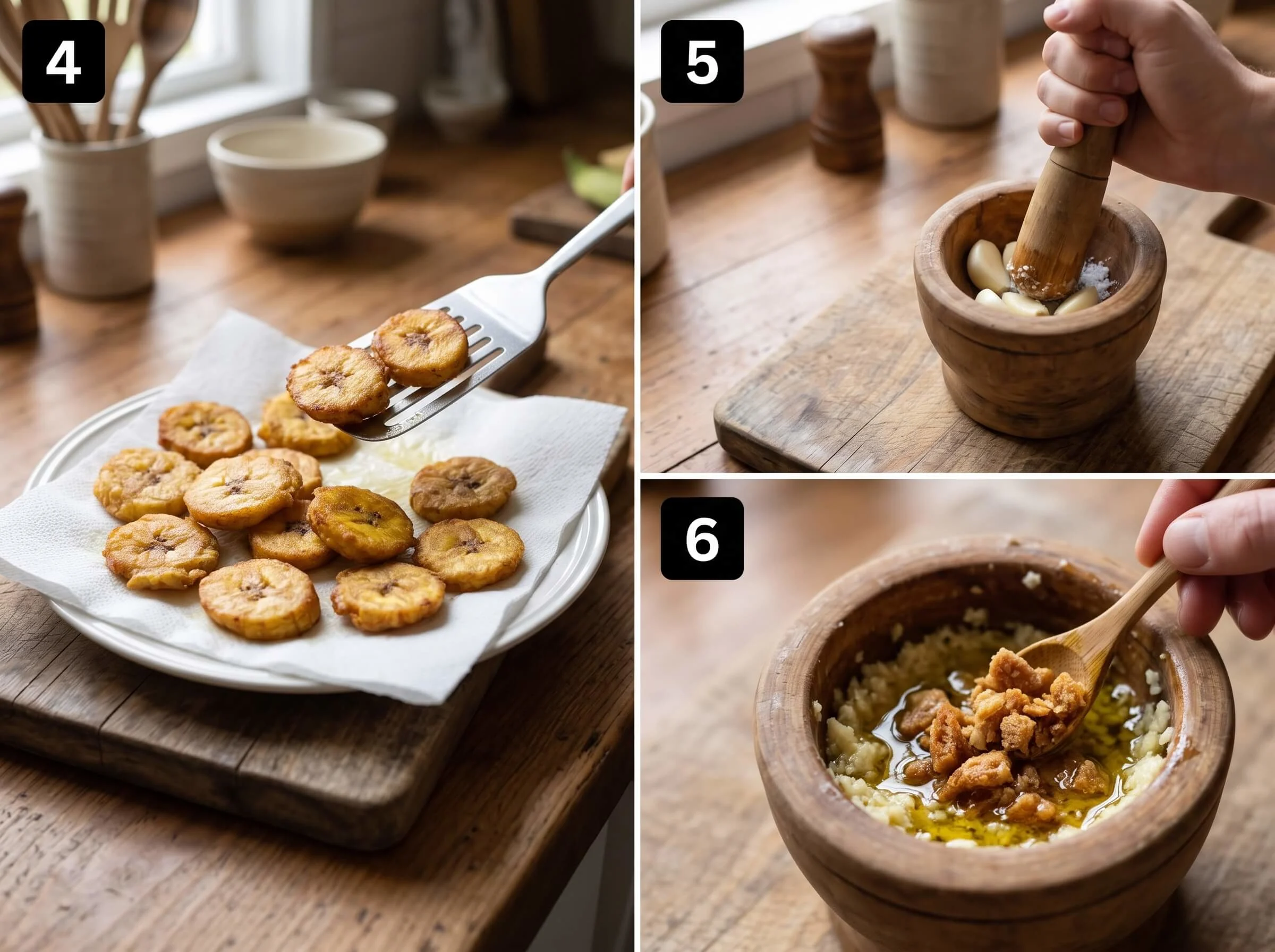 mofongo recipe Fry the Plantains