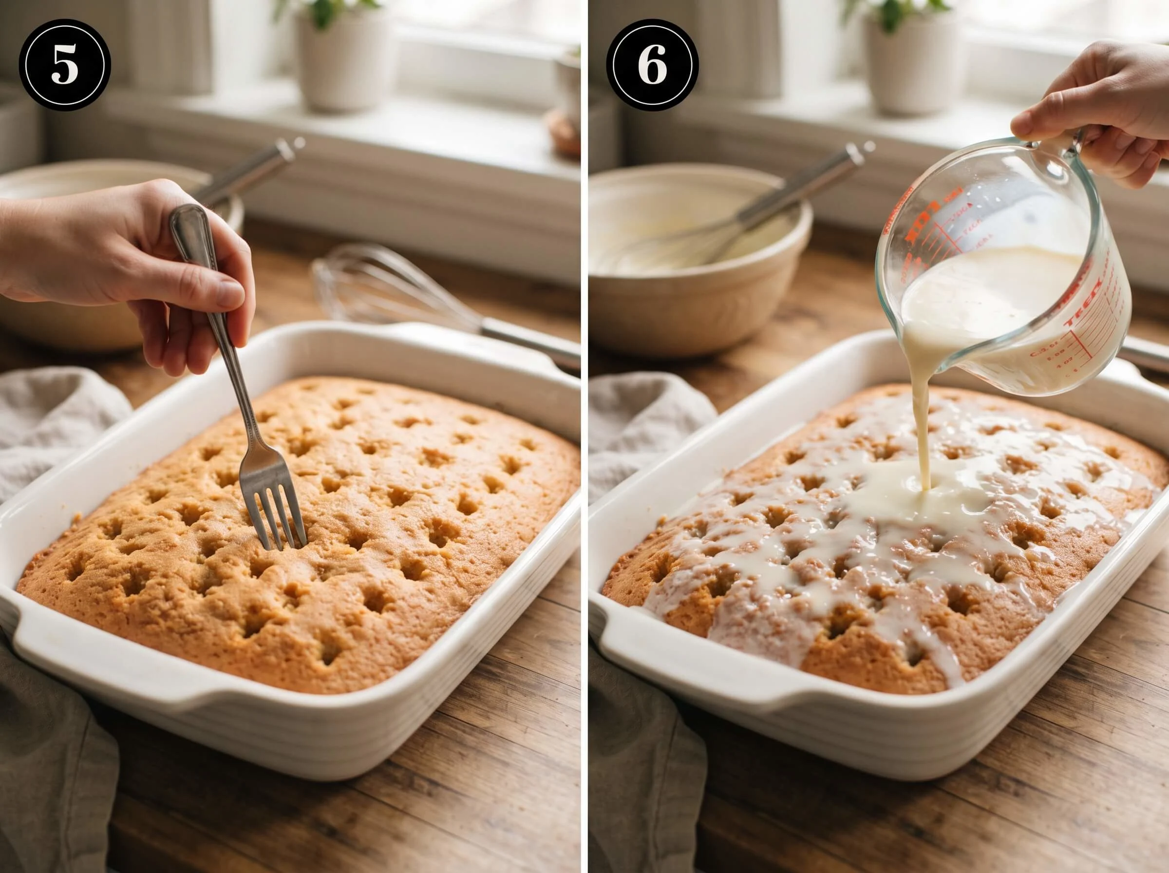 tres leches cake recipe Soak the Cake