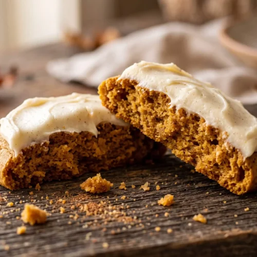 pumpkin cookies with cream cheese frosting final stage