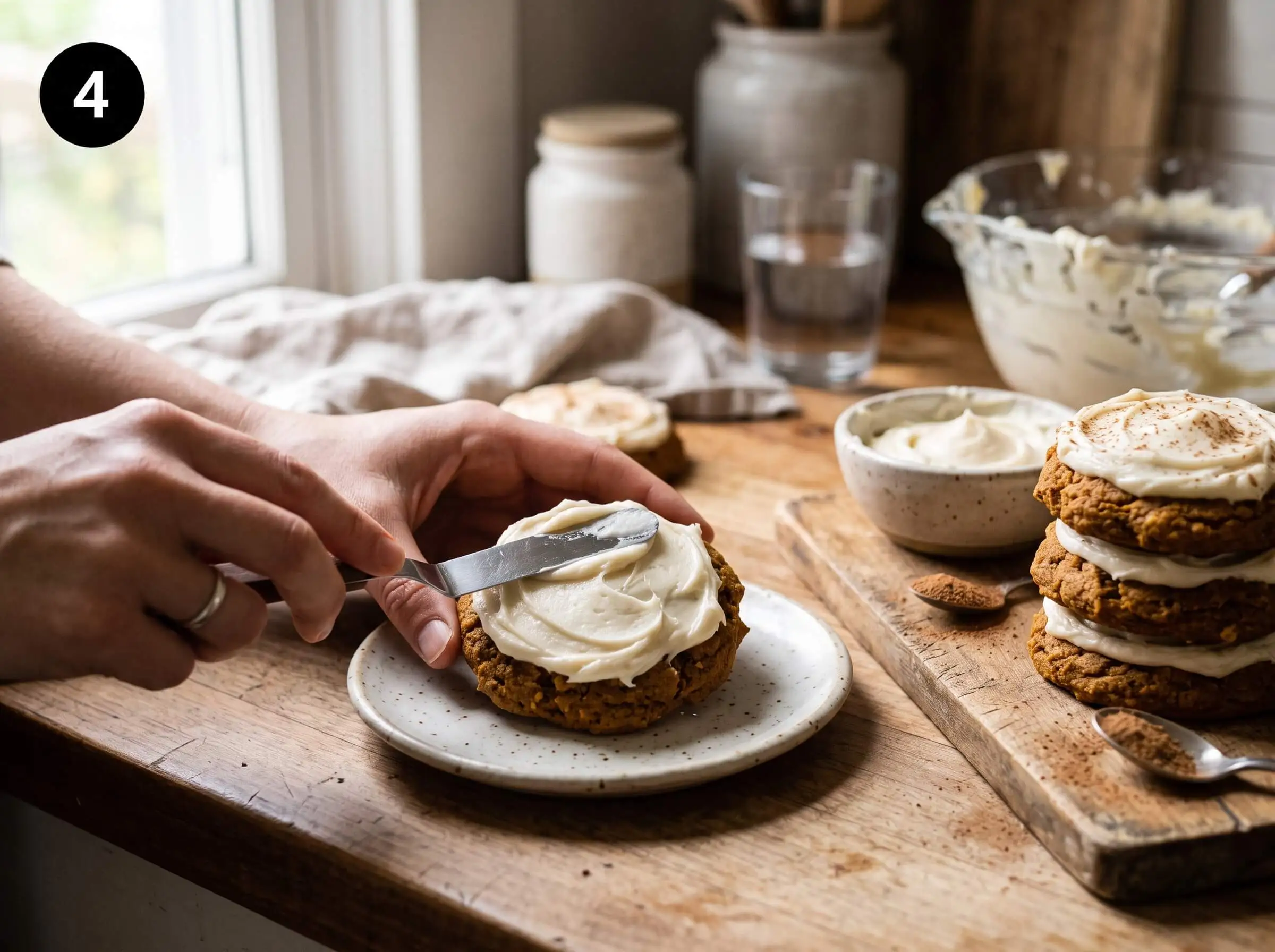 pumpkin cookies with cream cheese frosting stage 3