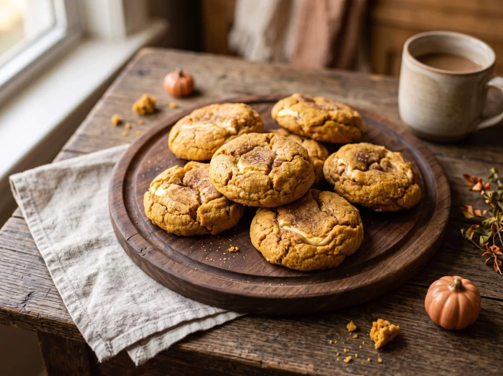 pumpkin cheesecake cookies final image