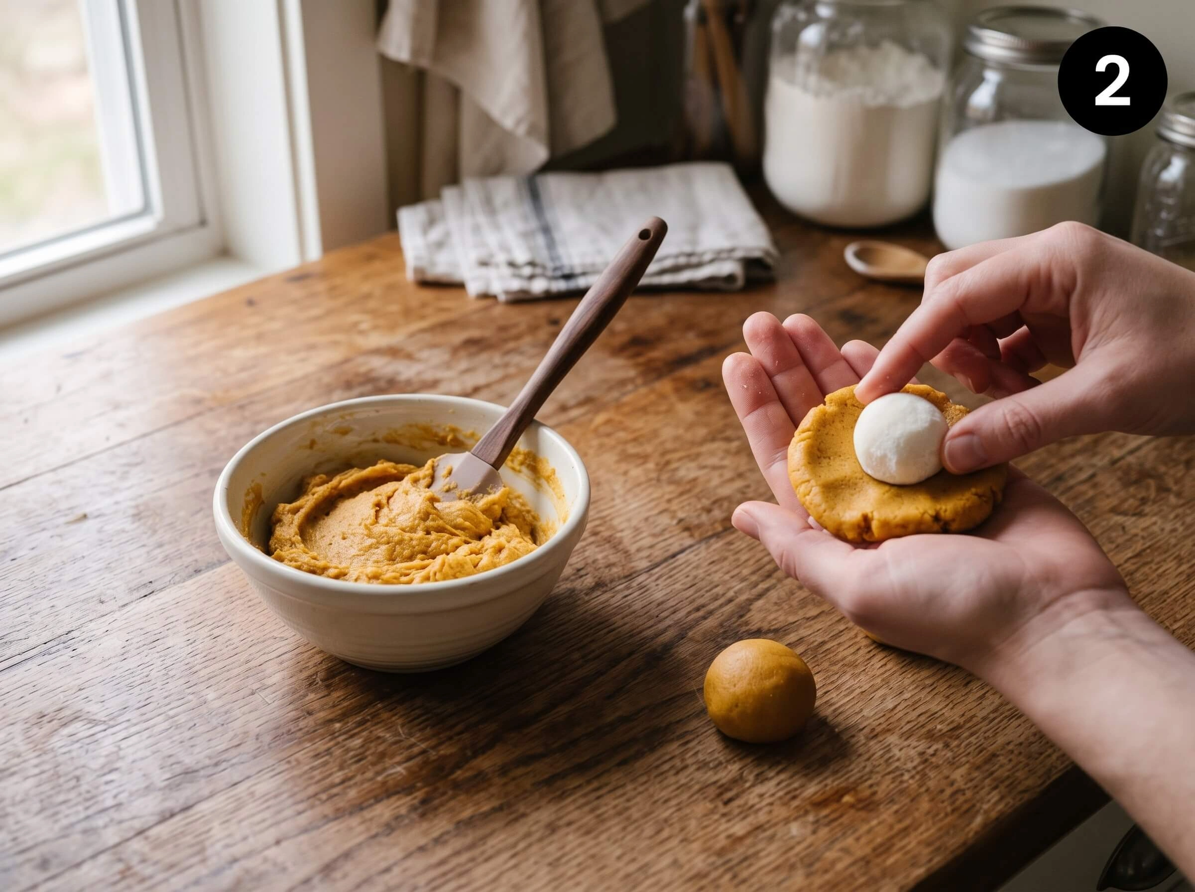 pumpkin cheesecake cookies stage 2
