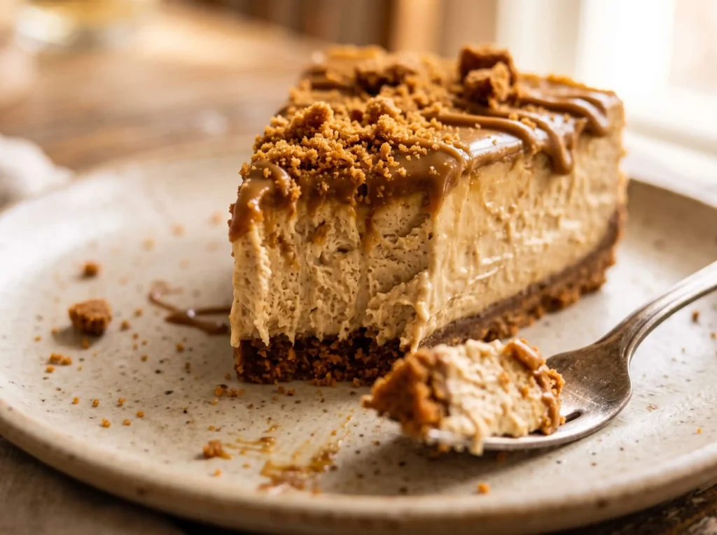 no bake biscoff cheesecake final image