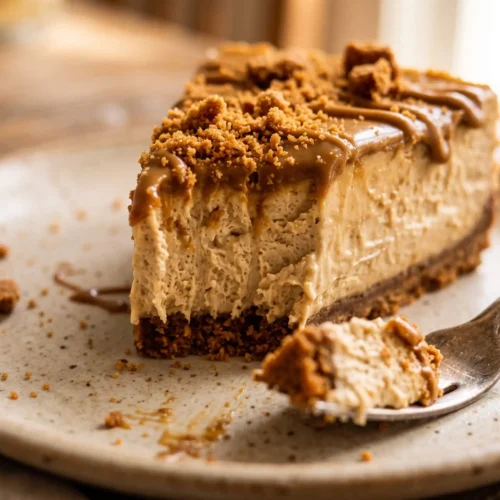 no bake biscoff cheesecake final image
