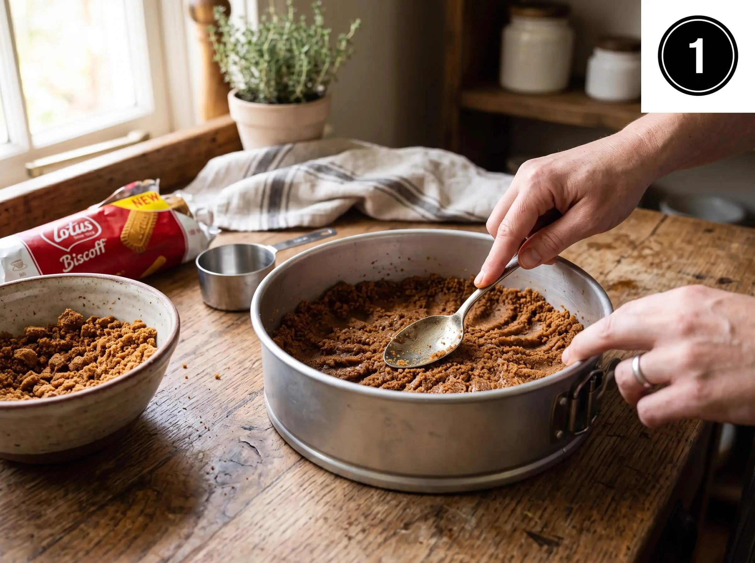 no bake biscoff cheesecake stage 1