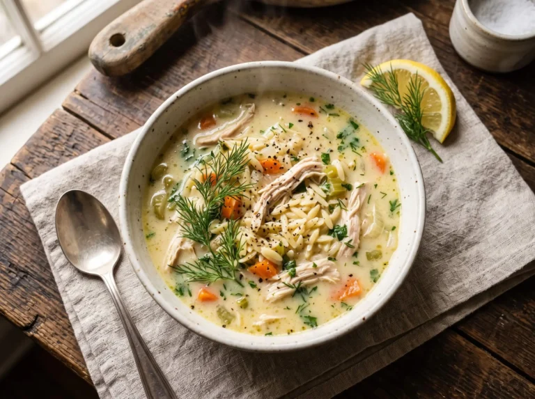 greek lemon chicken orzo soup main