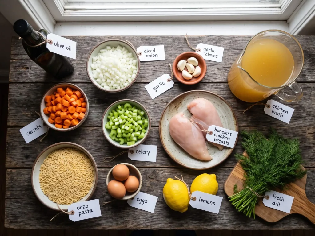 greek lemon chicken orzo soup Ingredients