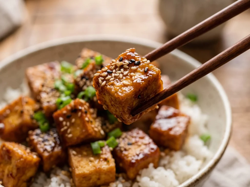 crispy baked sesame tofu recipe final result