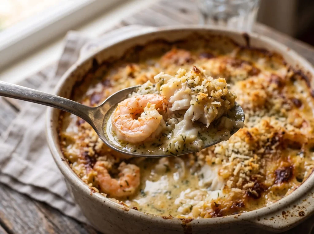 seafood casserole final result