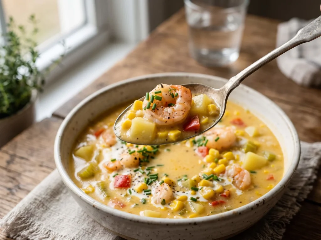 shrimp and corn soup final result