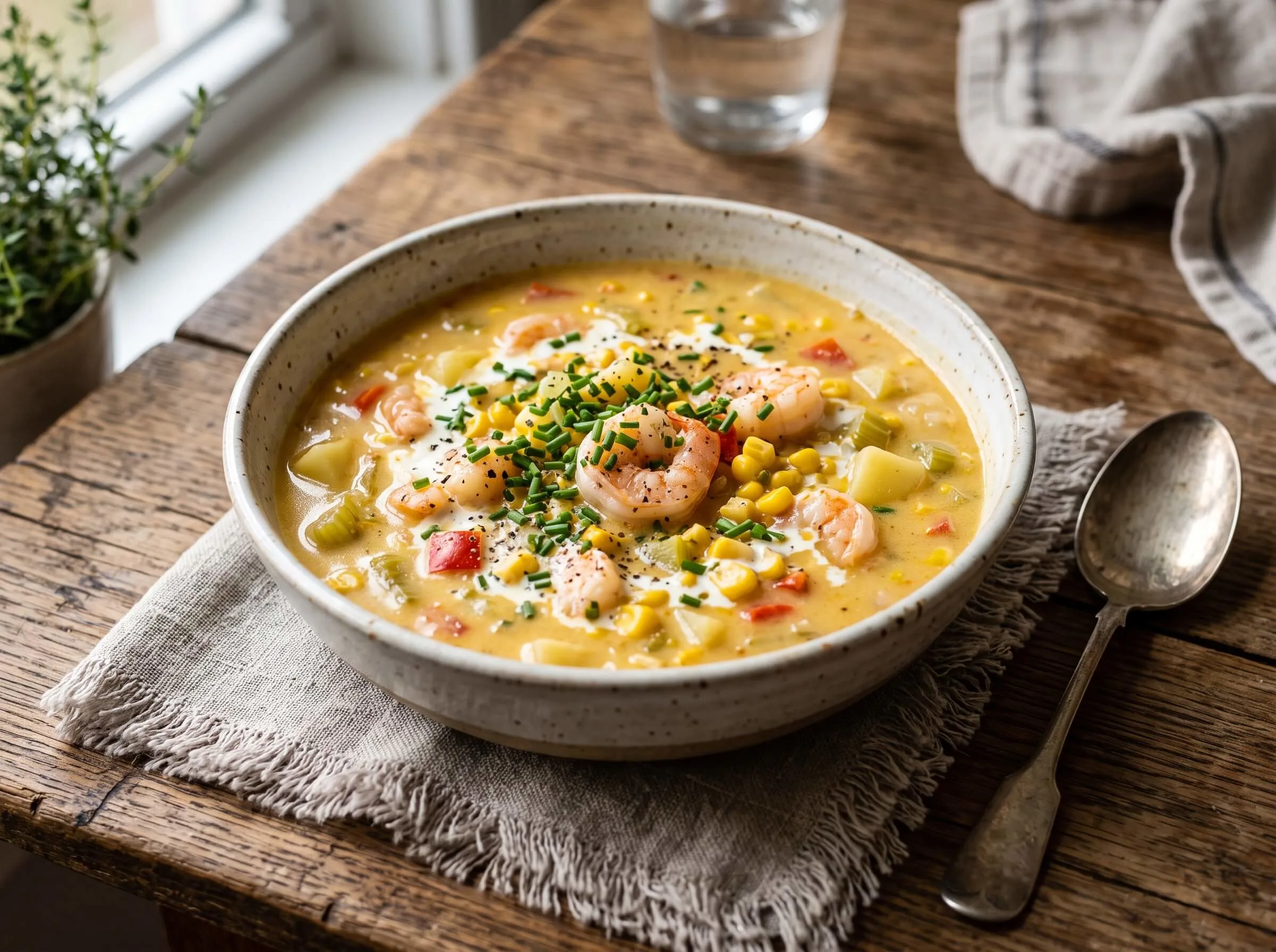 shrimp and corn soup main dish