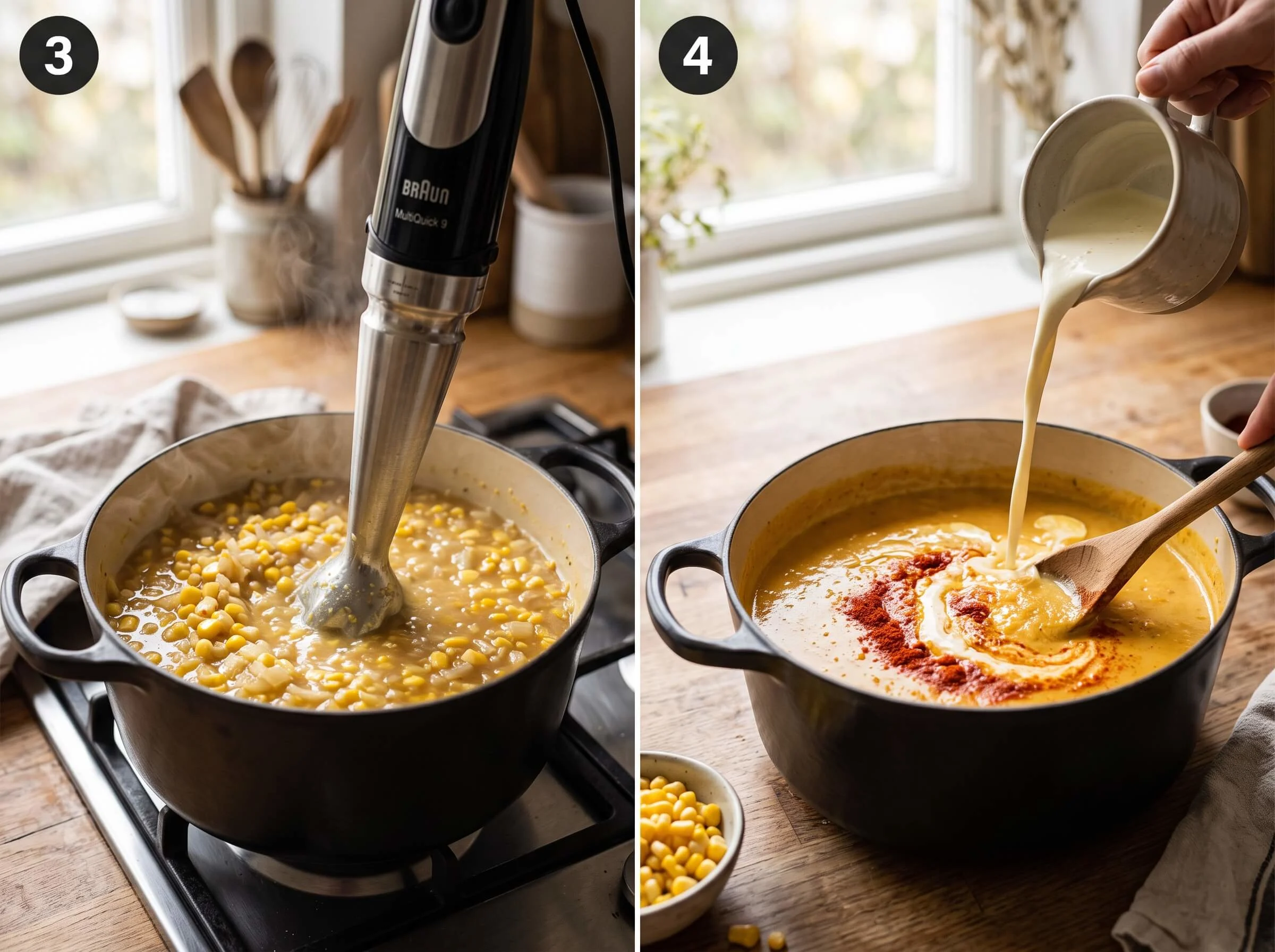 shrimp and corn soup Blend for a Creamy Texture