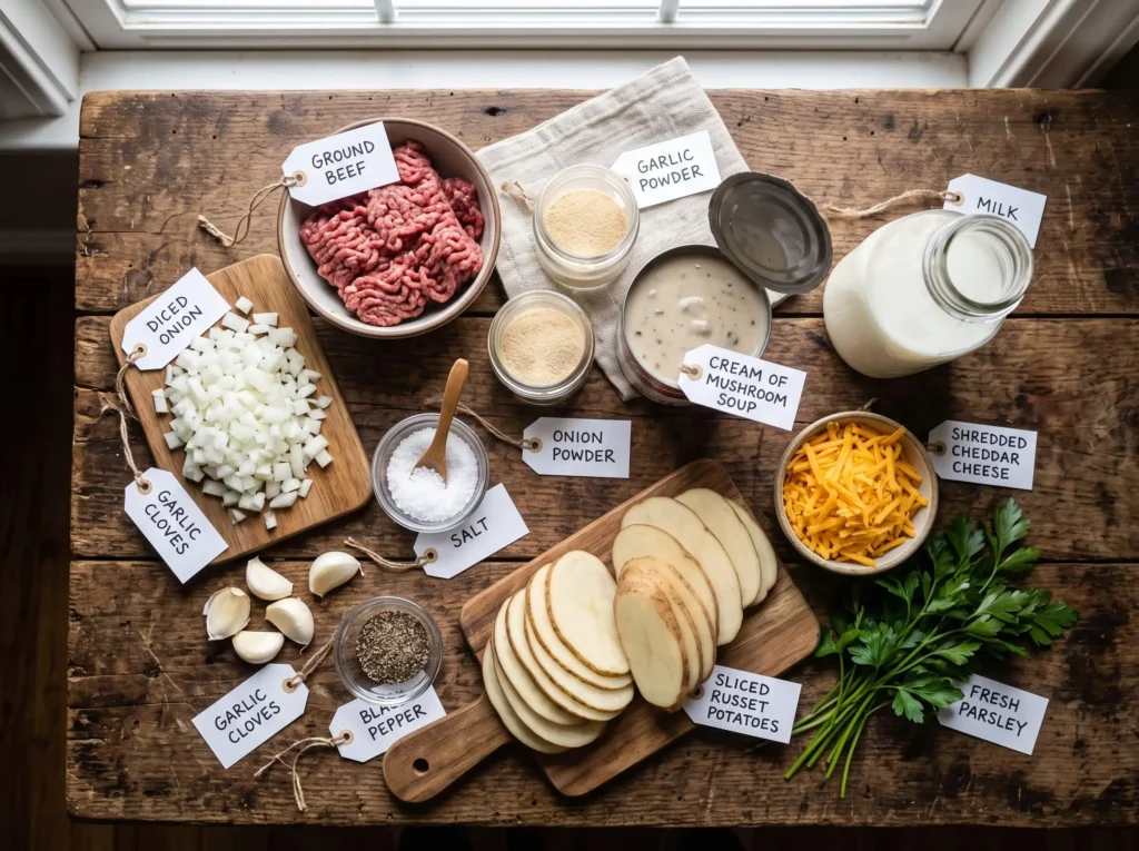 hamburger potato casserole Ingredients